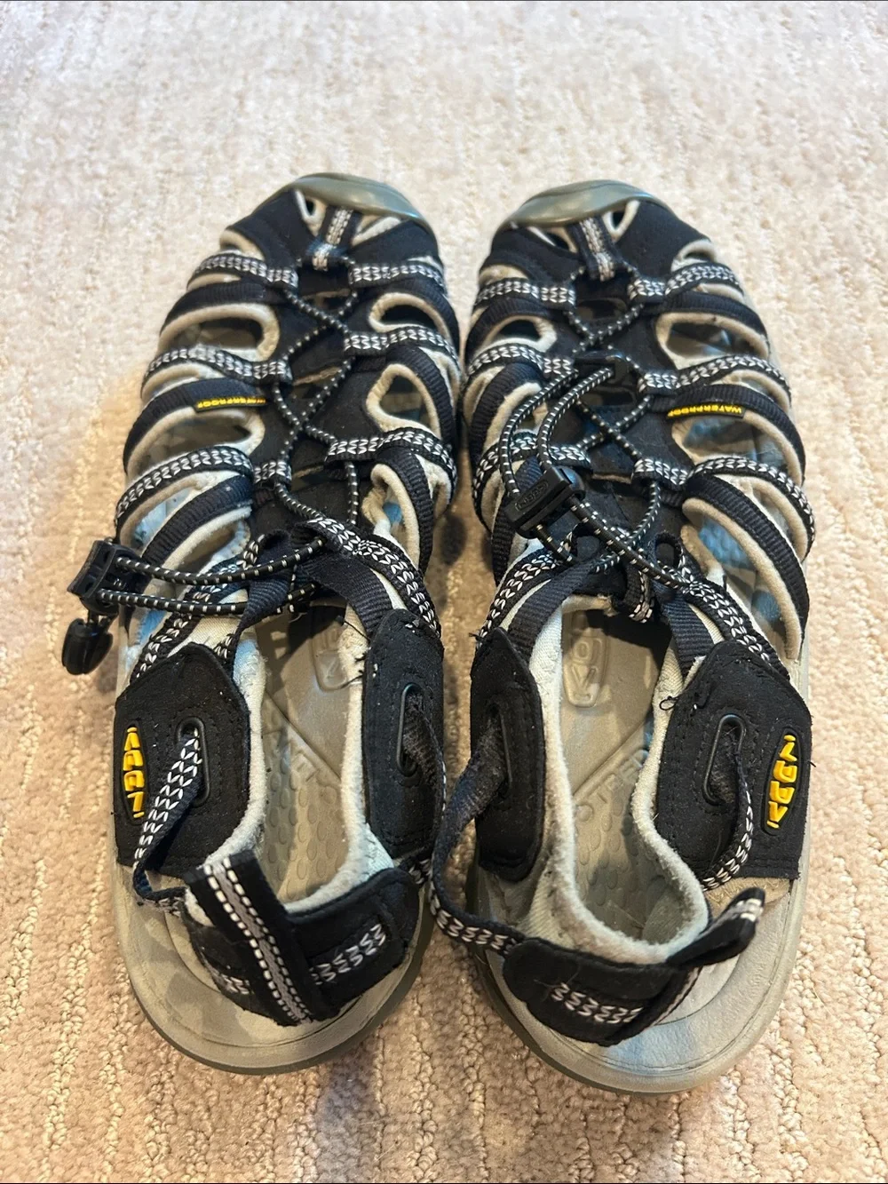 Men’s Keen Black and Gray Outdoor Closed-Toe Waterproof Sandals